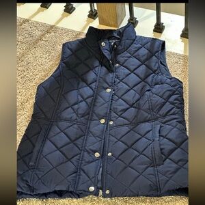 Kim Rogers Dark Blue Quilted Vest with Metallic Accents